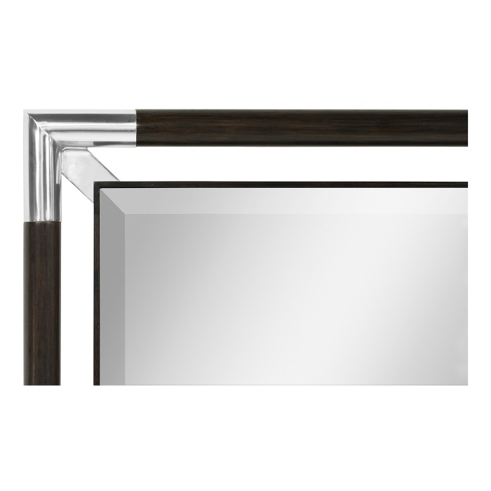 Campaign Style Charcoal Floor Standing Mirror