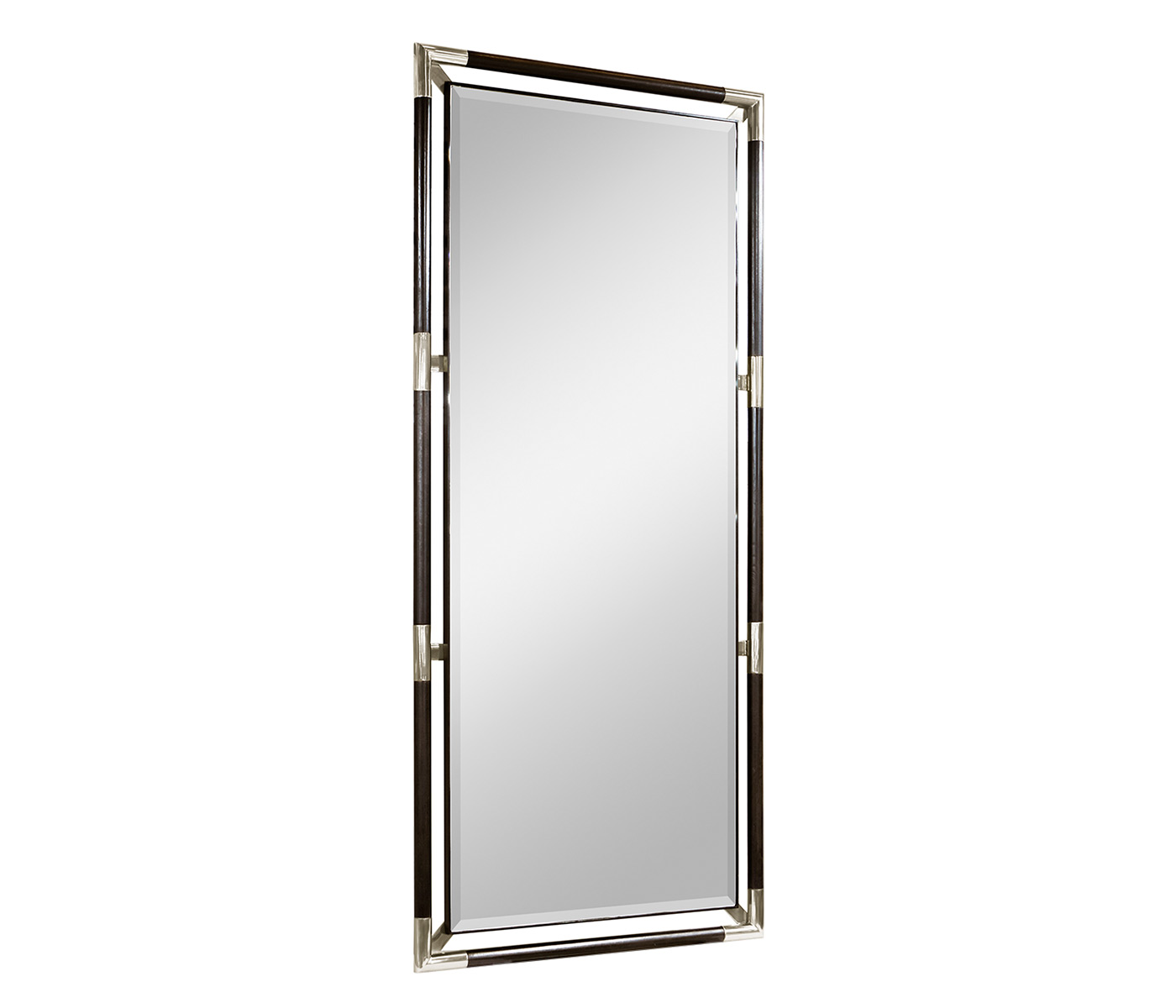 Campaign Style Charcoal Floor Standing Mirror