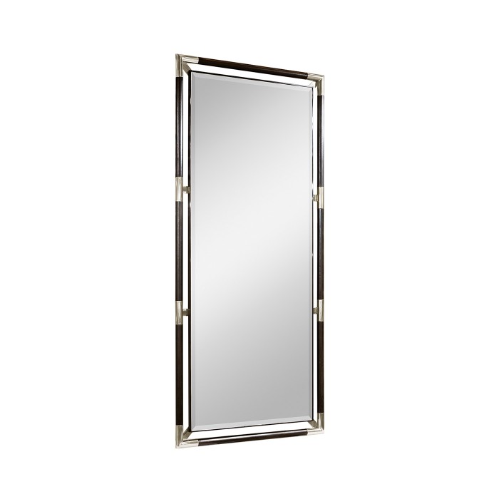 Campaign Style Charcoal Floor Standing Mirror