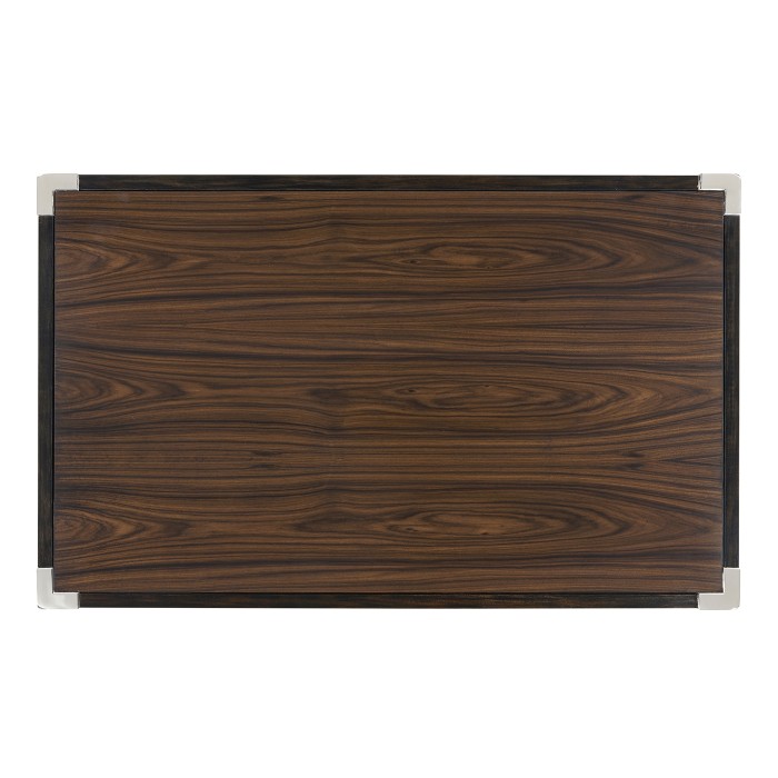 Campaign Style Dark Santos Rosewood Bedside Cabinet