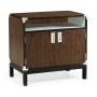 Campaign Style Dark Santos Rosewood Bedside Cabinet