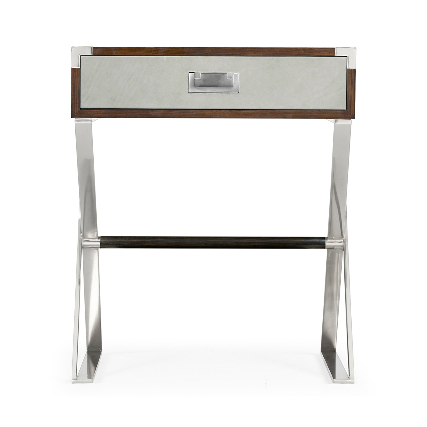 Campaign Style Dark Santos Rosewood Bedside Table with Drawer