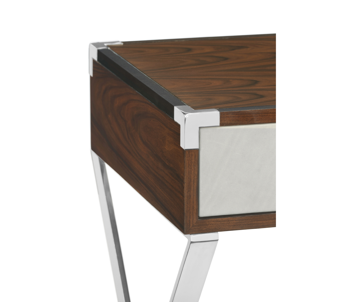 Campaign Style Dark Santos Rosewood Bedside Table with Drawer