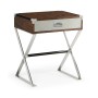 Campaign Style Dark Santos Rosewood Bedside Table with Drawer