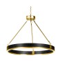 Round Contemporary Ebonised Oak & Brass Chandelier