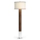 Circular Campaign Style Dark Santos Rosewood & White Stainless Steel Floor Lamp