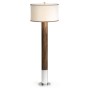 Circular Campaign Style Dark Santos Rosewood & White Stainless Steel Floor Lamp