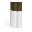 Circular Campaign Style Dark Santos Rosewood & White Stainless Steel Table Lamp