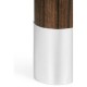 Circular Campaign Style Dark Santos Rosewood & White Stainless Steel Table Lamp