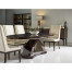 Circular Campaign Style Dark Santos Rosewood & White Stainless Steel Table Lamp