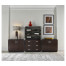 Circular Campaign Style Dark Santos Rosewood & White Stainless Steel Table Lamp