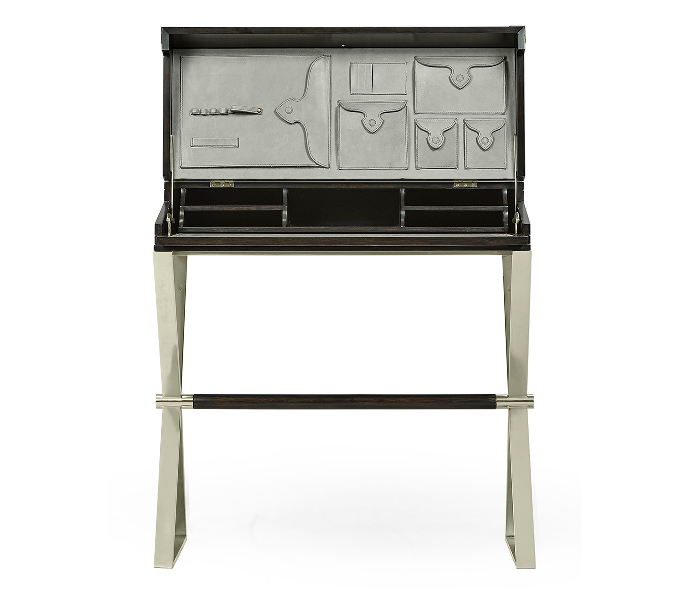 Campaign Style Dark Santos Rosewood Flip-Top Desk