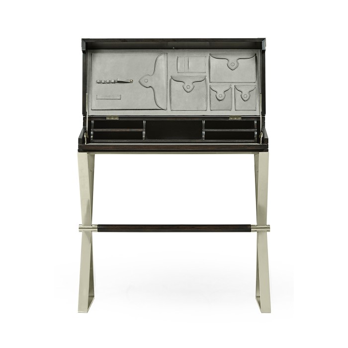 Campaign Style Dark Santos Rosewood Flip-Top Desk