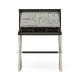 Campaign Style Dark Santos Rosewood Flip-Top Desk