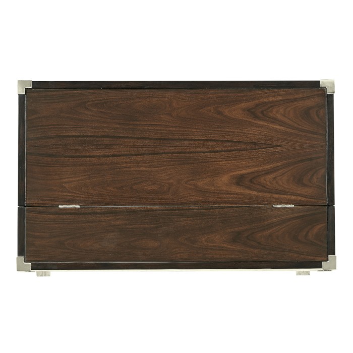Campaign Style Dark Santos Rosewood Flip-Top Desk