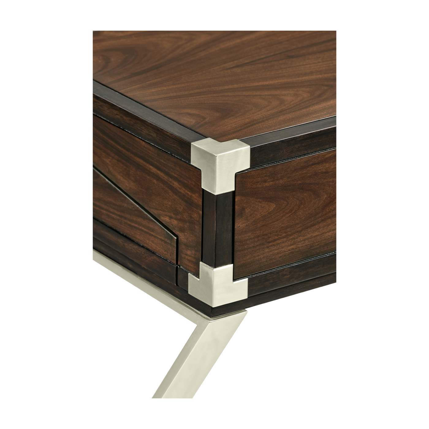 Campaign Style Dark Santos Rosewood Flip-Top Desk