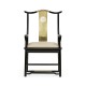 Fusion Black Gloss & Brass Dining Arm Chair