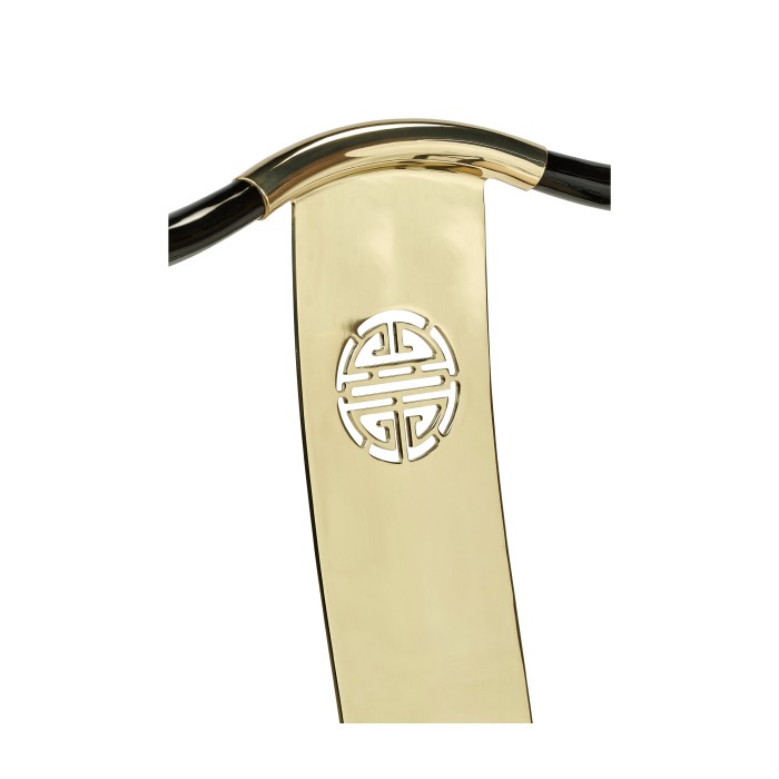 Fusion Black Gloss & Brass Dining Arm Chair