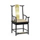 Fusion Black Gloss & Brass Dining Arm Chair