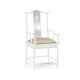 Fusion White Gloss & Stainless Steel Dining Arm Chair