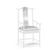 Fusion White Gloss & Stainless Steel Dining Arm Chair