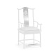 Fusion White Gloss & Stainless Steel Dining Arm Chair