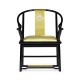 Fusion Rounded Black Gloss & Brass Dining Arm Chair