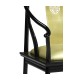 Fusion Rounded Black Gloss & Brass Dining Arm Chair