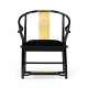 Fusion Rounded Black Gloss Dining Arm Chair