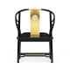 Fusion Rounded Black Gloss Dining Arm Chair