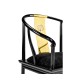 Fusion Rounded Black Gloss Dining Arm Chair