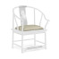 Fusion Rounded White Gloss & Stainless Steel Dining Arm Chair