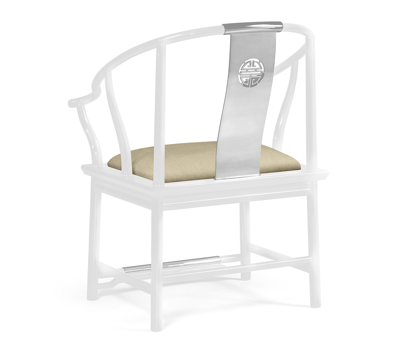 Fusion Rounded White Gloss & Stainless Steel Dining Arm Chair