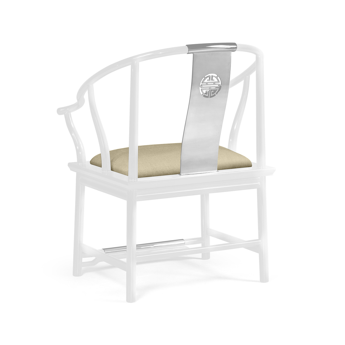 Fusion Rounded White Gloss & Stainless Steel Dining Arm Chair
