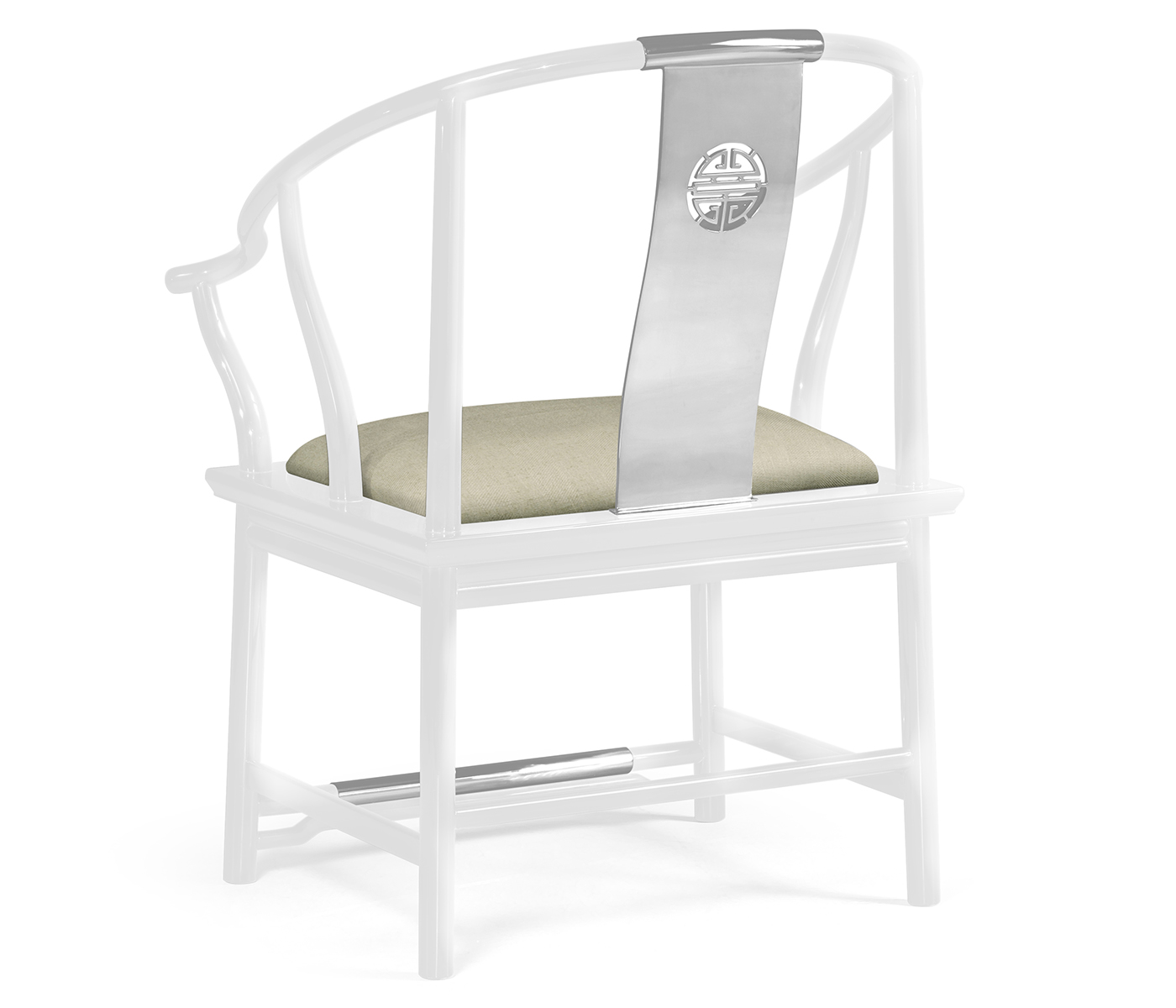 Fusion Rounded White Gloss & Stainless Steel Dining Arm Chair