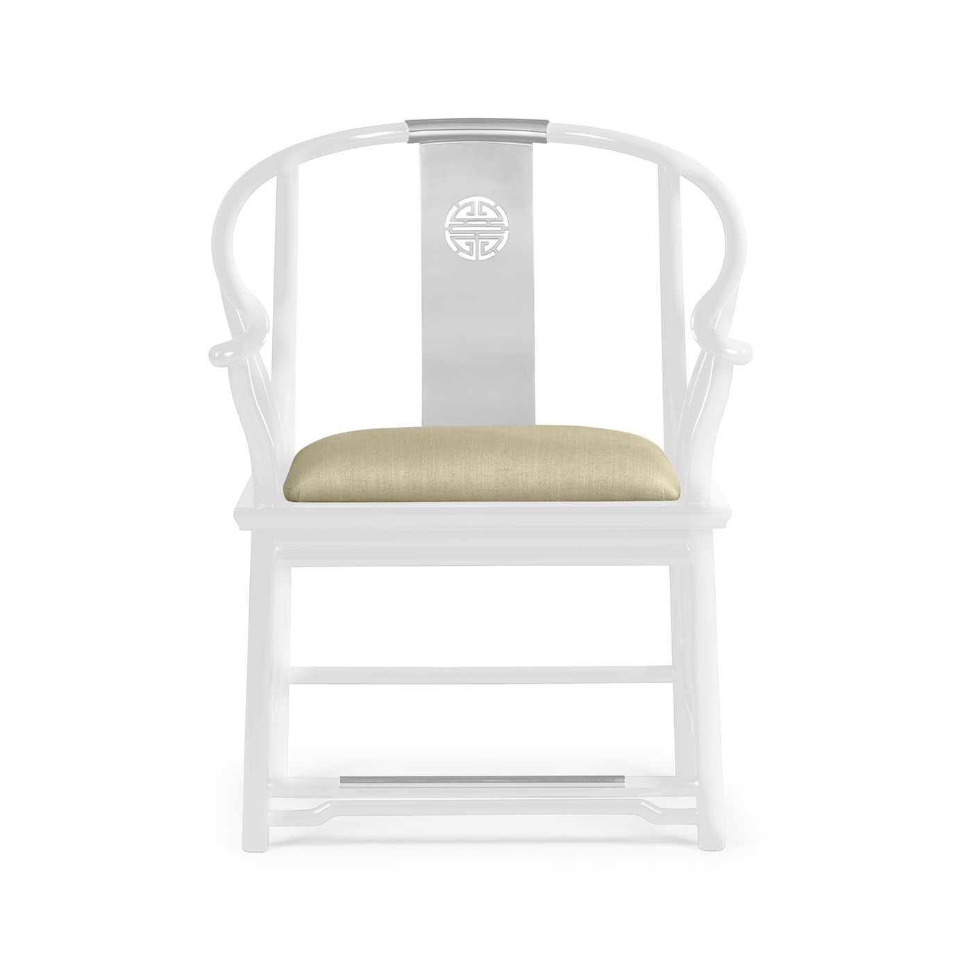 Fusion Rounded White Gloss & Stainless Steel Dining Arm Chair