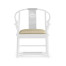 Fusion Rounded White Gloss & Stainless Steel Dining Arm Chair