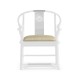 Fusion Rounded White Gloss & Stainless Steel Dining Arm Chair
