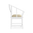Fusion Rounded White Gloss & Stainless Steel Dining Arm Chair