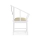 Fusion Rounded White Gloss & Stainless Steel Dining Arm Chair