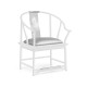 Fusion Rounded White Gloss & Stainless Steel Dining Arm Chair