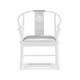 Fusion Rounded White Gloss & Stainless Steel Dining Arm Chair