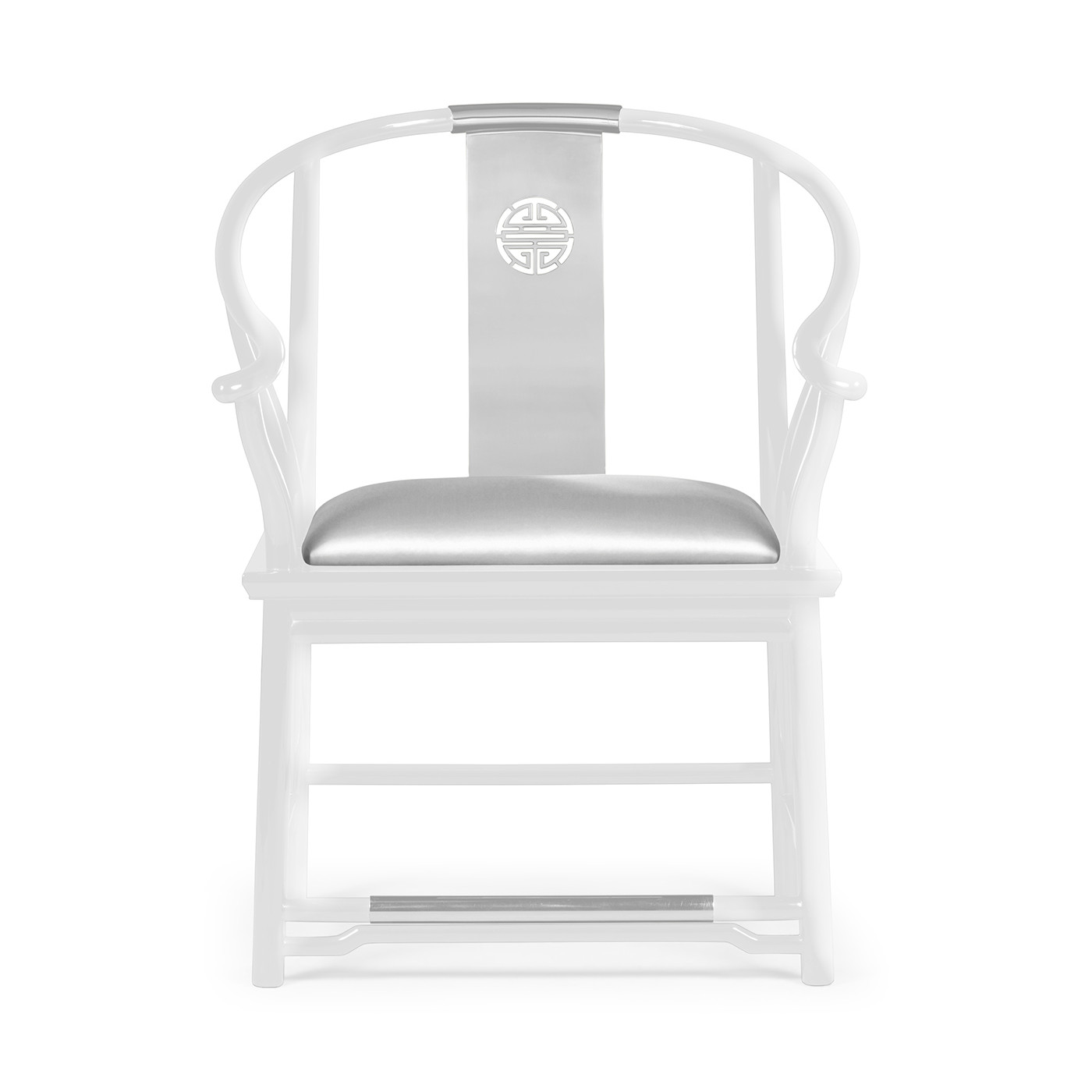 Fusion Rounded White Gloss & Stainless Steel Dining Arm Chair