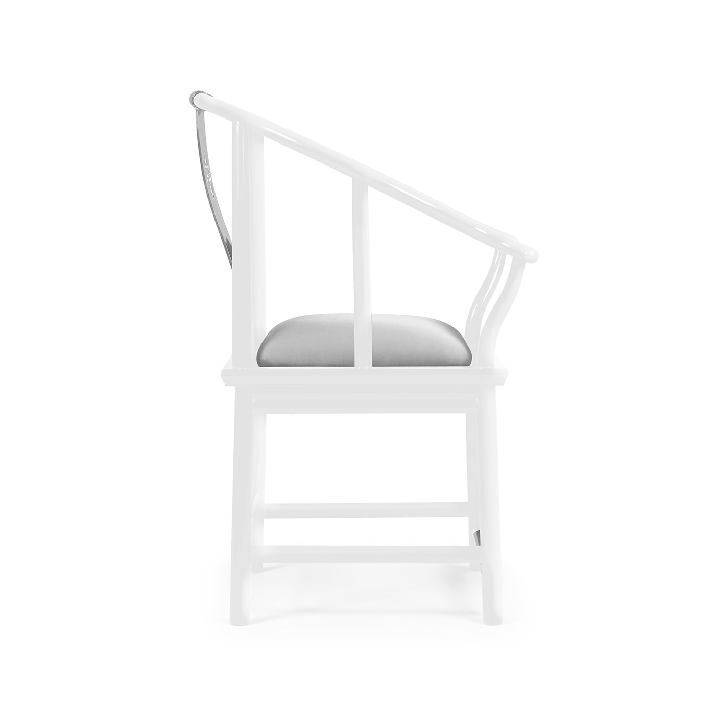 Fusion Rounded White Gloss & Stainless Steel Dining Arm Chair