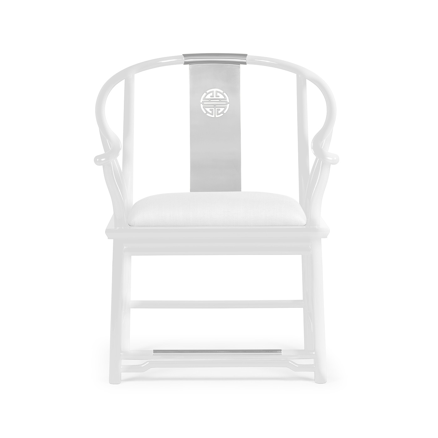 Fusion Rounded White Gloss & Stainless Steel Dining Arm Chair