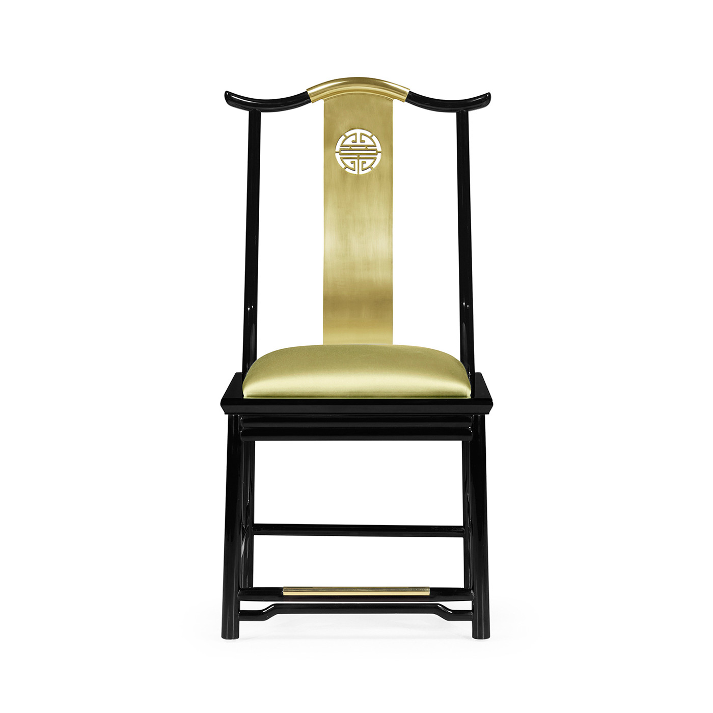 Fusion Black Gloss & Brass Dining Side Chair
