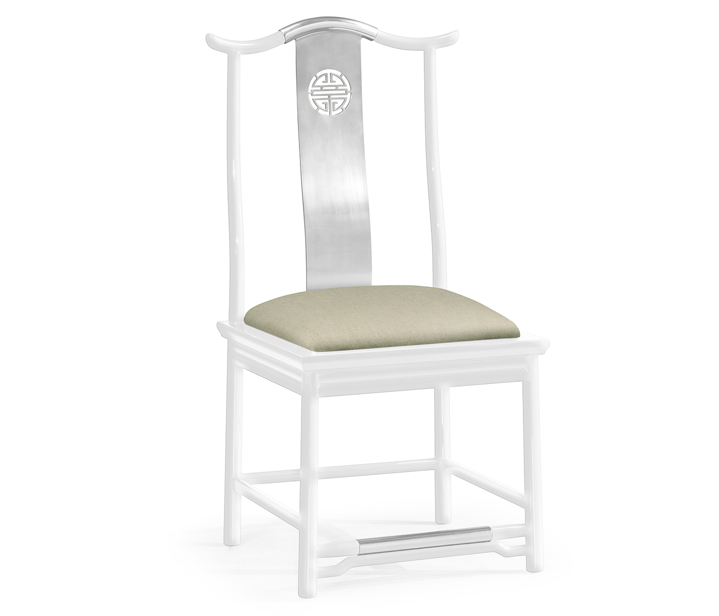 Fusion White Gloss & Stainless Steel Dining Side Chair