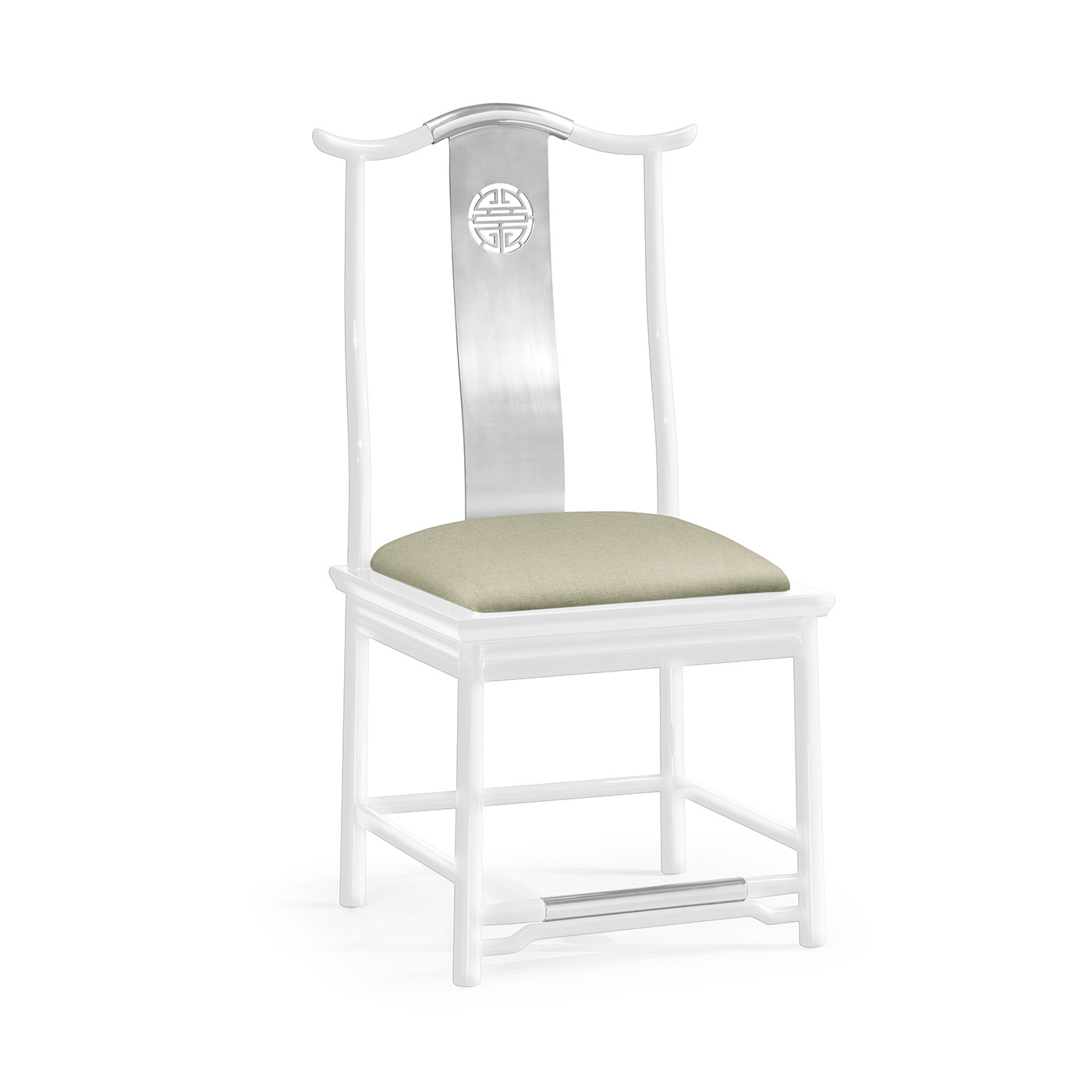 Fusion White Gloss & Stainless Steel Dining Side Chair