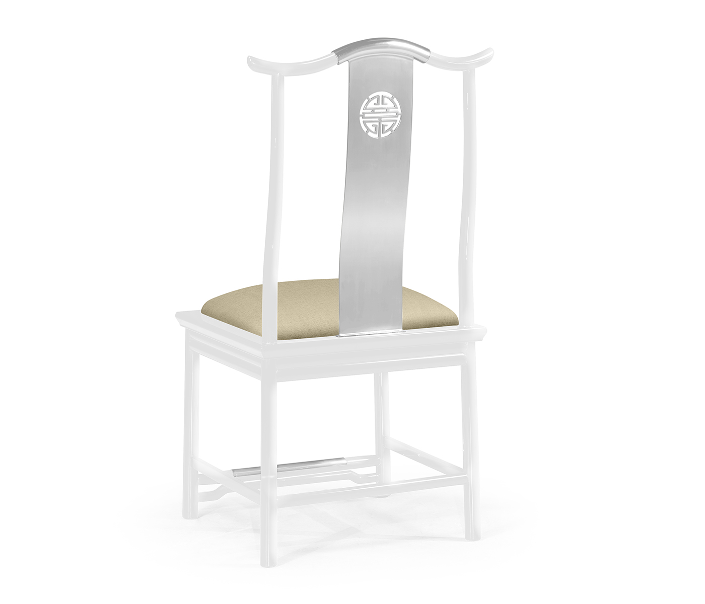 Fusion White Gloss & Stainless Steel Dining Side Chair