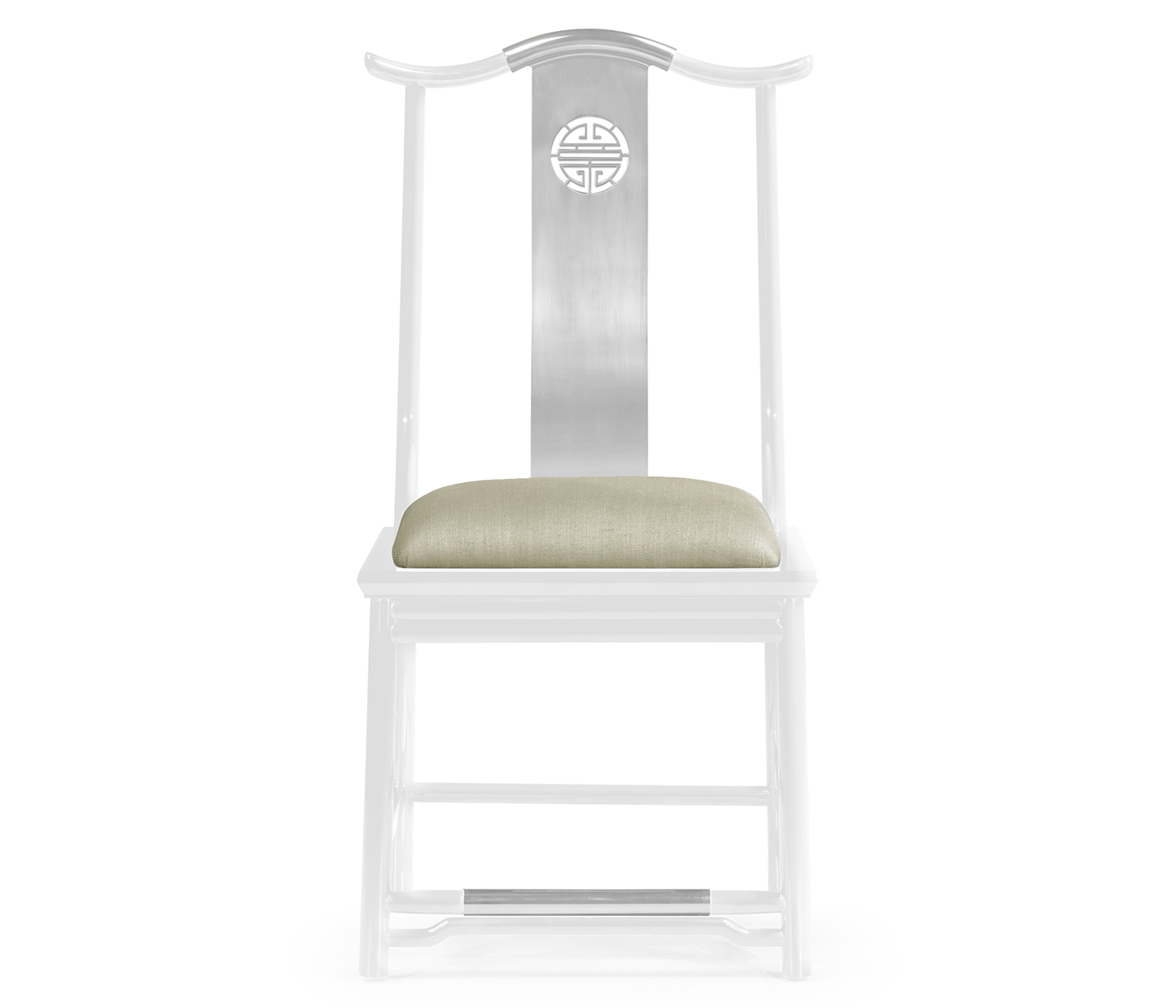 Fusion White Gloss & Stainless Steel Dining Side Chair